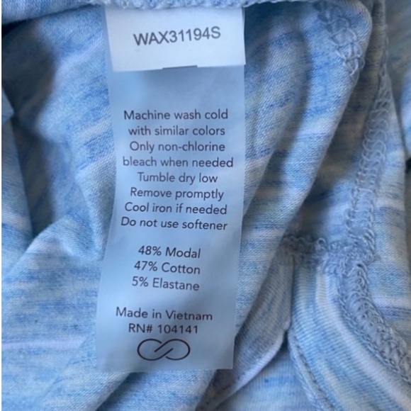 CALIA by Carrie Underwood Light Blue Striped Short Sleeve Workout Tee - Picture 5 of 8